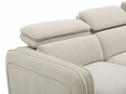 Hot Vente-unique Sofá rinconera derecha convertible y puf en tela BALOTIA Beige