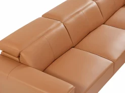 Vente-unique Sofá rinconera derecha de piel de búfalo ANDOR Camel