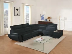 LINEA SOFA Sofá rinconera derecha de Cuero vacuno color NAHIA
