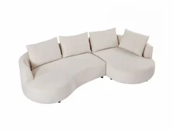 Vente-unique Sofá rinconera derecha en terciopelo color LOUSADO