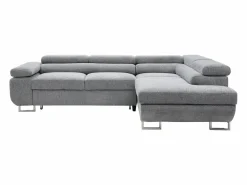 Vente-unique Sofá rinconera derecha en tela texturizada NURAZIO Gris