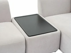 New Vente-unique Sofá rinconera derecha modular con mesa de tela RANASO Gris claro
