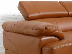 Online LINEA SOFA Sofá rinconera derecha piel caramelo EXCELSIOR II Camel