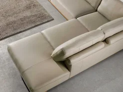 Outlet Angel Cerda Sofá rinconera derecha piel arena 6203 Beige