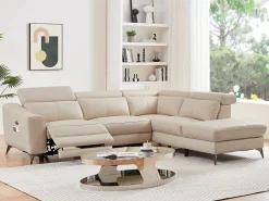 Outlet Sofá rinconera derecha relax eléctrico de cuero FORLO Sofá Relax