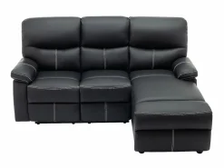 Sale Vente-unique Sofá rinconera derecha relax de piel sintética color CANBY Negro