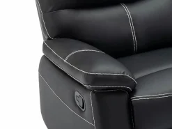 Sale Vente-unique Sofá rinconera derecha relax de piel sintética color CANBY Negro