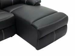 Sale Vente-unique Sofá rinconera derecha relax de piel sintética color CANBY Negro