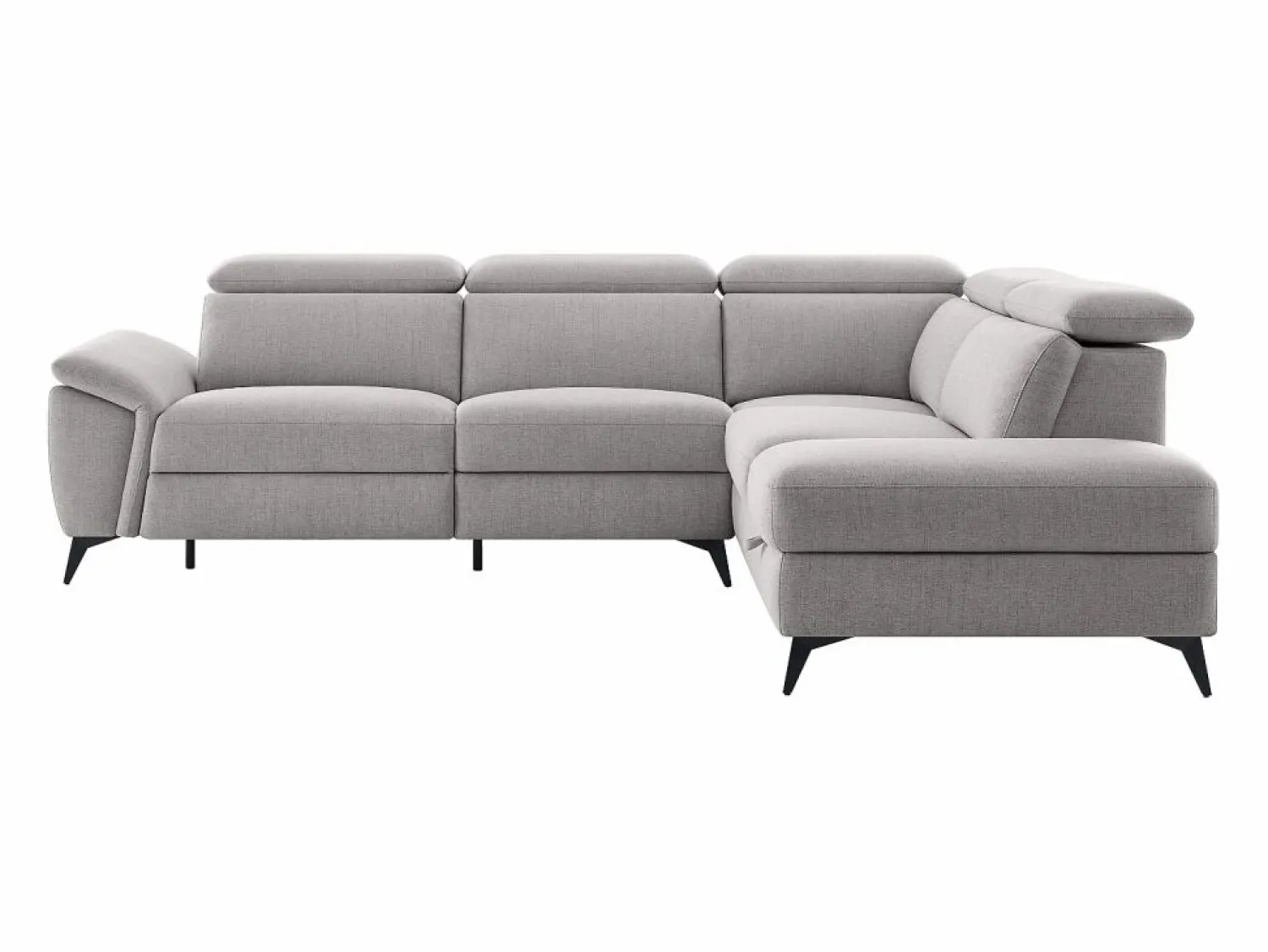 Vente-unique Sofá rinconera derecha relax eléctrico en tejido jaspeado CADILO
