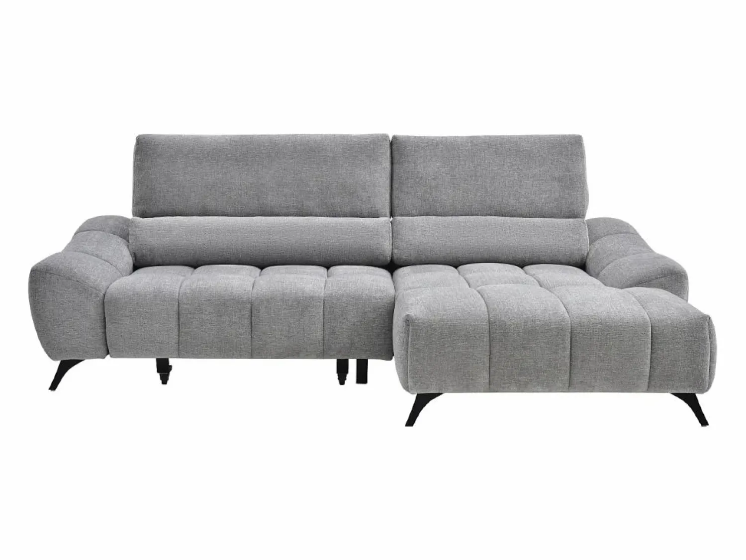 Vente-unique Sofá rinconera derecha relax con asiento deslizante en tela ELOSIA