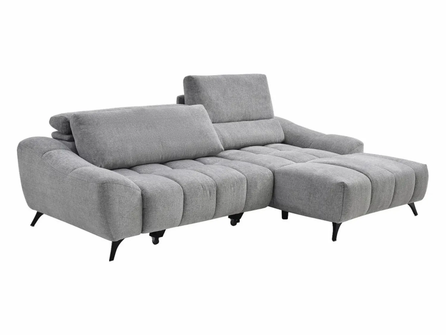Vente-unique Sofá rinconera derecha relax con asiento deslizante en tela ELOSIA