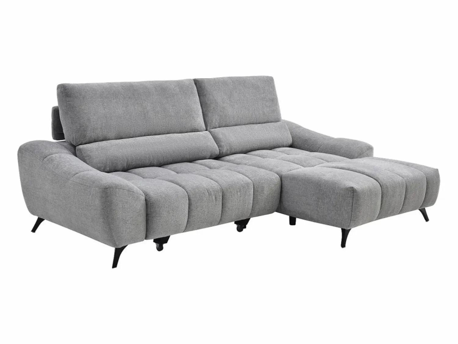 Vente-unique Sofá rinconera derecha relax con asiento deslizante en tela ELOSIA