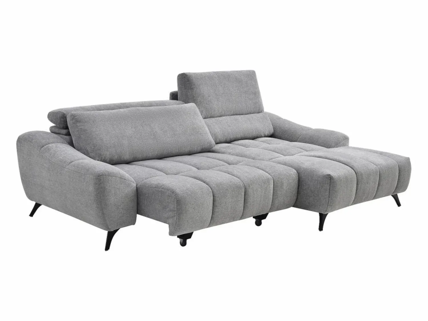 Vente-unique Sofá rinconera derecha relax con asiento deslizante en tela ELOSIA