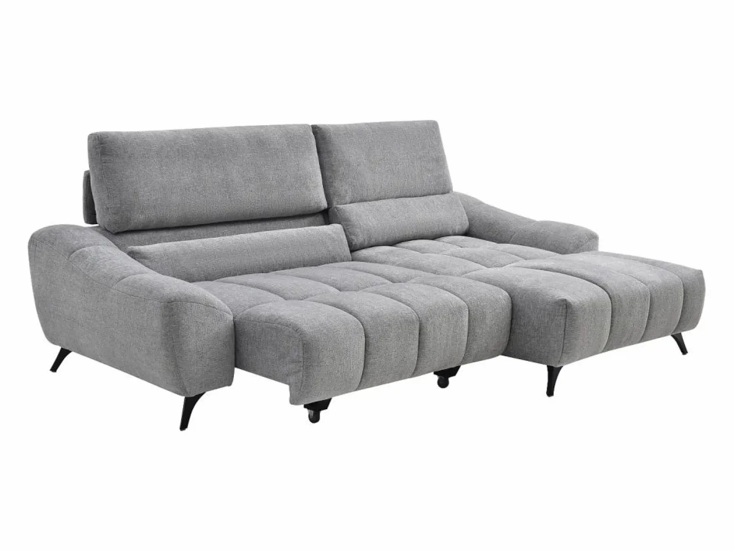 Vente-unique Sofá rinconera derecha relax con asiento deslizante en tela ELOSIA