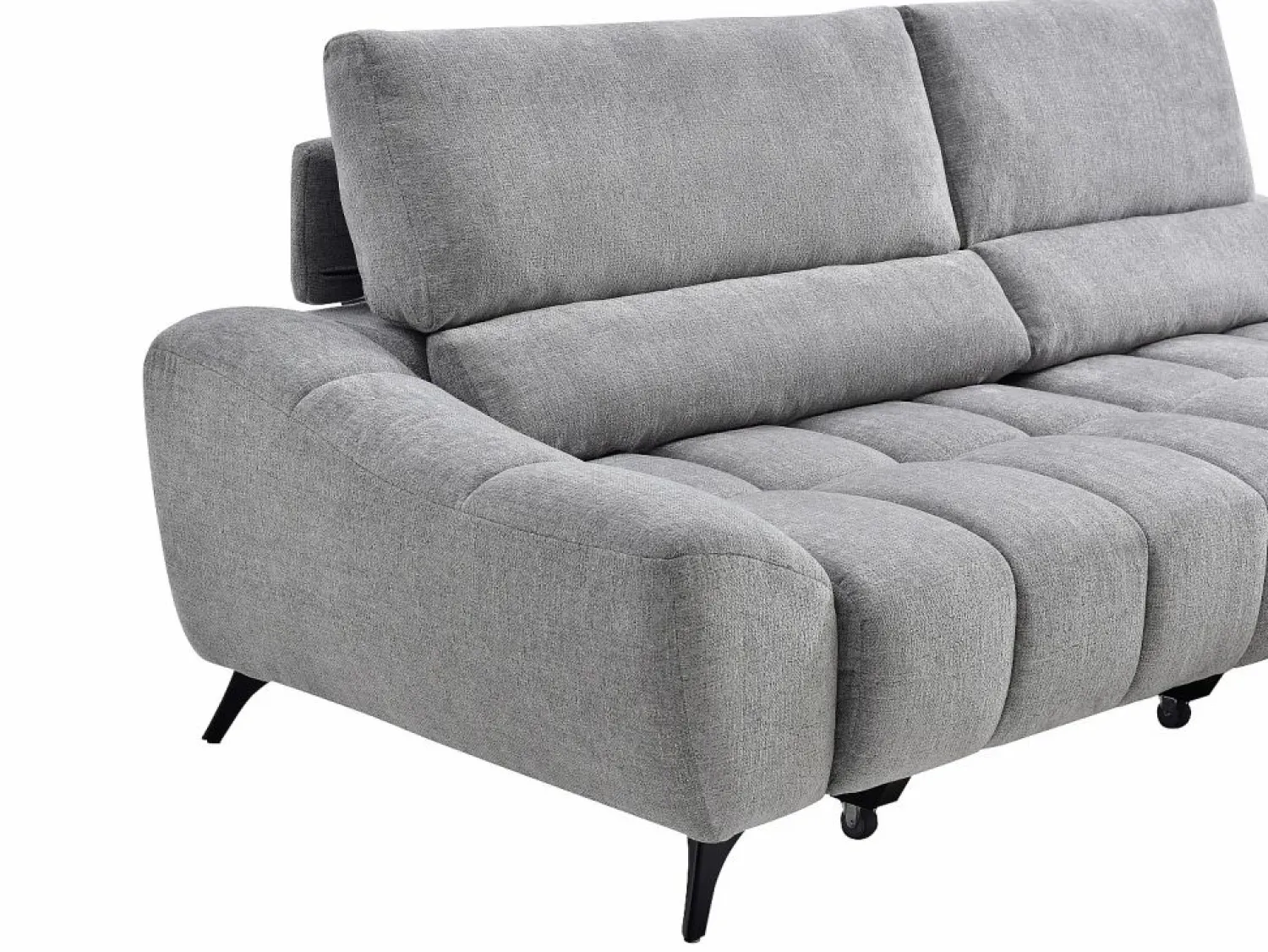 Vente-unique Sofá rinconera derecha relax con asiento deslizante en tela ELOSIA
