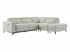Vente-unique Sofá rinconera derecha relax eléctrico de tela MAKORO Beige