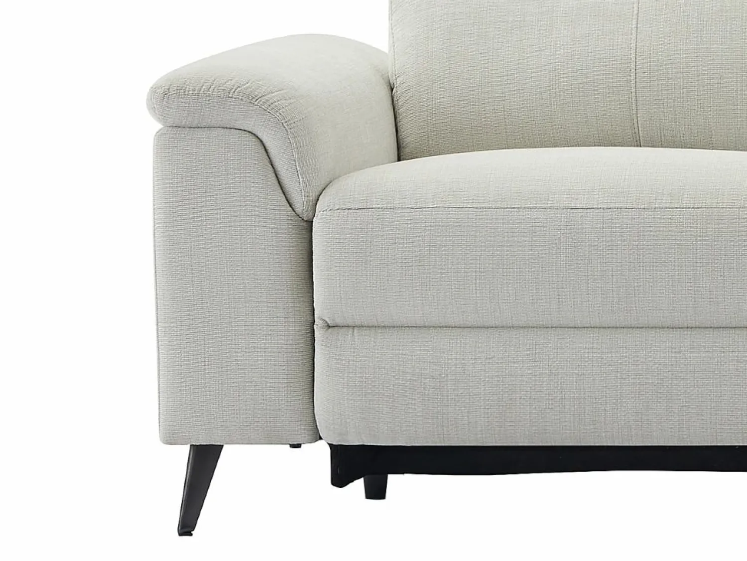 Vente-unique Sofá rinconera derecha relax eléctrico de tela MAKORO Beige