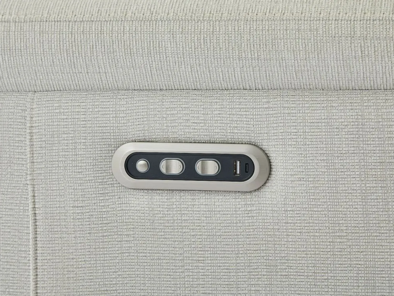 Vente-unique Sofá rinconera derecha relax eléctrico de tela MAKORO Beige
