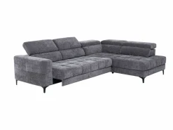 Online Vente-unique Sofá rinconera derecha relax eléctrico con asiento deslizante de tela antracita MONISO Gris antracita