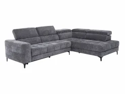 Online Vente-unique Sofá rinconera derecha relax eléctrico con asiento deslizante de tela antracita MONISO Gris antracita