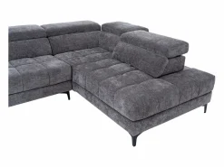 Online Vente-unique Sofá rinconera derecha relax eléctrico con asiento deslizante de tela antracita MONISO Gris antracita