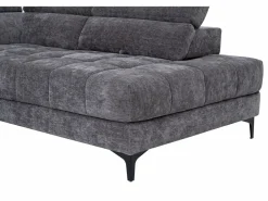 Online Vente-unique Sofá rinconera derecha relax eléctrico con asiento deslizante de tela antracita MONISO Gris antracita