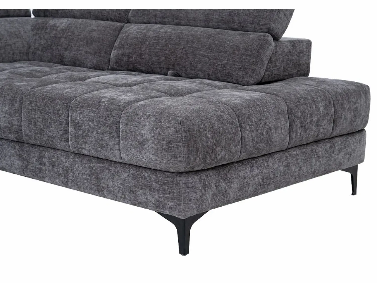 Online Vente-unique Sofá rinconera derecha relax eléctrico con asiento deslizante de tela antracita MONISO Gris antracita