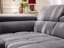 Online Vente-unique Sofá rinconera derecha relax eléctrico con asiento deslizante de tela antracita MONISO Gris antracita