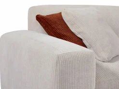 Maison Céphy Sofá rinconera derecha y chaise longue de pana TIRONO de Beige