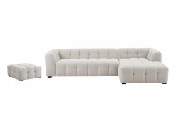 Outlet Sofá rinconera derecha y puf de tela moteado DILOME de Pascal Morabito Sofá Modular