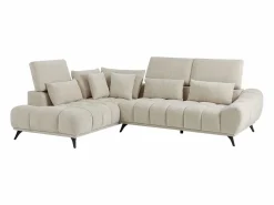 Vente-unique Sofá rinconera izquierda con respaldo reclinable en terciopelo texturizado MAVIRO