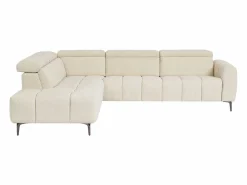 Outlet Vente-unique Sofá rinconera izquierda con relax eléctrico en tela texturizada CALDORIA Beige