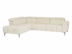 Outlet Vente-unique Sofá rinconera izquierda con relax eléctrico en tela texturizada CALDORIA Beige