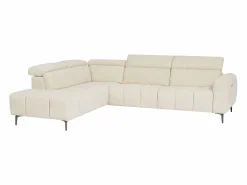 Outlet Vente-unique Sofá rinconera izquierda con relax eléctrico en tela texturizada CALDORIA Beige