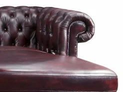 Sofá rinconera izquierda chesterfield 100% piel cherry BRENTON Sofás Chesterfield|Sofá De Piel