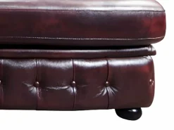 Sofá rinconera izquierda chesterfield 100% piel cherry BRENTON Sofás Chesterfield|Sofá De Piel