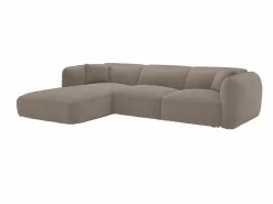 Maison Céphy Sofá rinconera izquierda de tela gris CAMILIO de Topo