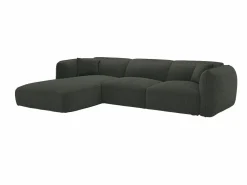 Clearance Maison Céphy Sofá rinconera izquierda de tela CAMILIO de Verde