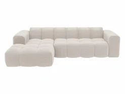 Hot Maison Céphy Sofá rinconera izquierda en chenilla CALESO de Beige