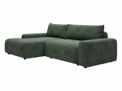 New Vente-unique Sofá rinconera izquierda en tela texturizada DAVISO Verde