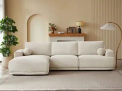 Sale Maison Céphy Sofá rinconera izquierda en chenilla EMABI de Beige