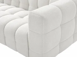 Clearance Vente-unique Sofá rinconera izquierda en tela bouclé marfil LERICI de Pascal Morabito Blanco