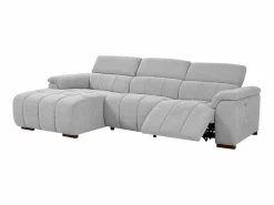 Sale Vente-unique Sofá rinconera izquierda relax eléctrico de tela efecto acolchado MOLPICA Gris claro