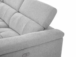 Sale Vente-unique Sofá rinconera izquierda relax eléctrico de tela efecto acolchado MOLPICA Gris claro