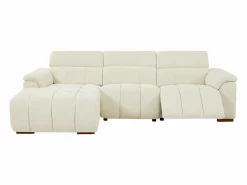 Vente-unique Sofá rinconera izquierda relax eléctrico de tela efecto acolchado MOLPICA