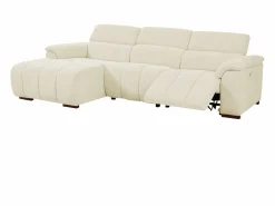 Vente-unique Sofá rinconera izquierda relax eléctrico de tela efecto acolchado MOLPICA