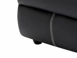 Sale Vente-unique Sofá rinconera izquierda relax de piel sintética de color CANBY Negro