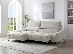 Vente-unique Sofá rinconera izquierda relax con asiento deslizante en tela ELOSIA