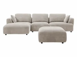 Outlet Sofá rinconera izquierda y puf en tejido TINDRALO Sofá Modular