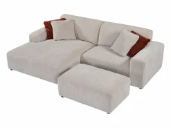 Best Sofá rinconera izquierda y puf de pana TIRONO de Sofá Modular